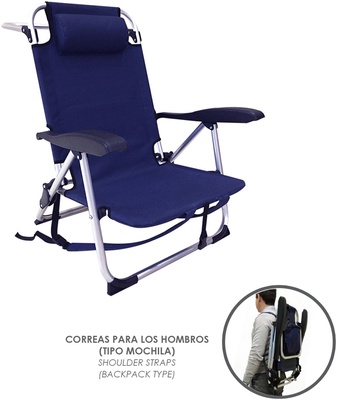 Silla de playa mochila con bolso isotermico